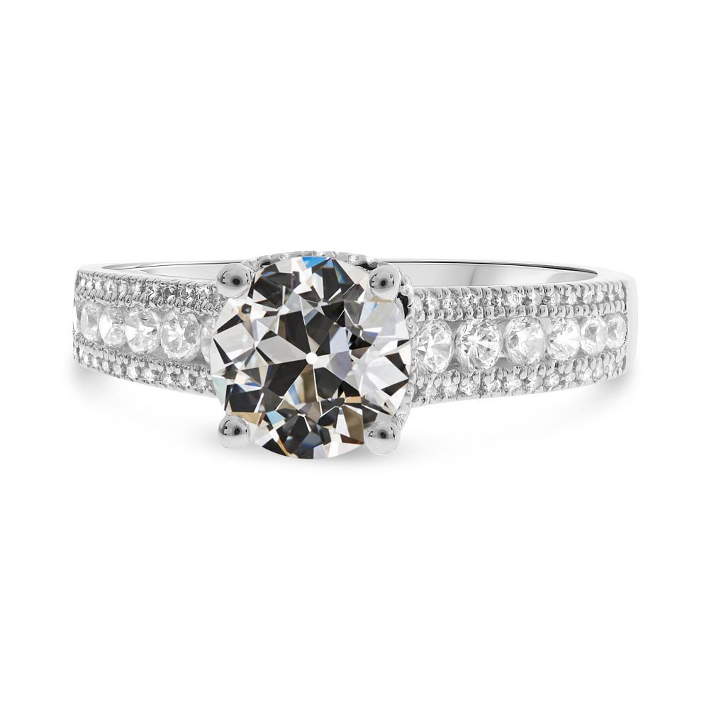 Ehering runder Altschliff Echt Diamant Krappenset Schmuck 5.50 Karat