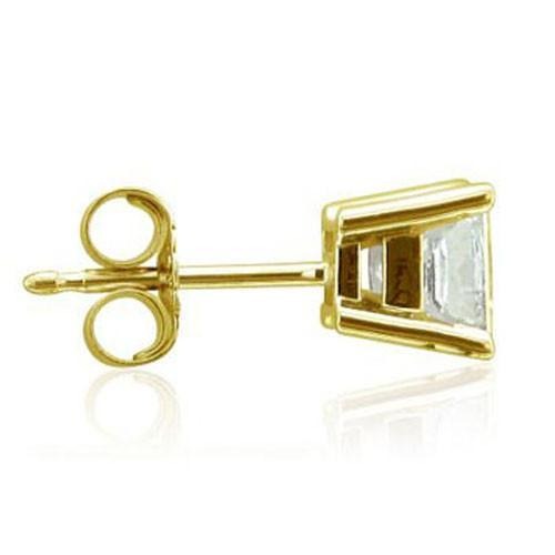 Einzelner Echt Aus der Erde Abgebauter Natürlicher Diamant Ohrstecker Herren Schmuck 0.50 ct.