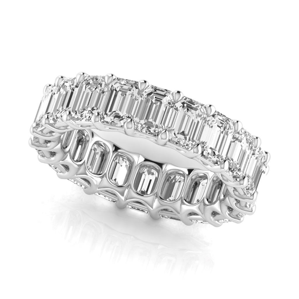 Diamant Treppen-Schliff Eternity Band in 14K Weißgold – Seitenansicht