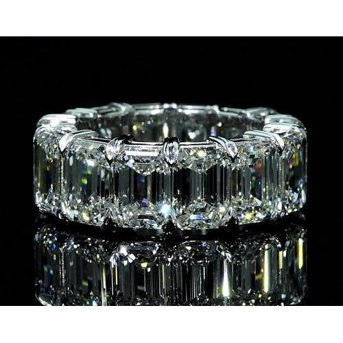 Eternity Band 11,20 Karat Weißgold im Smaragdschliff 14K Neu - harrychadent.de