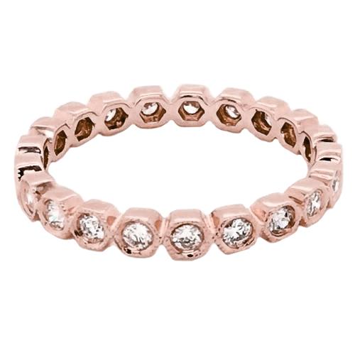 Eternity Band 2,10 Karat Echt Diamant Lünette Milgrain Roségold Schmuck