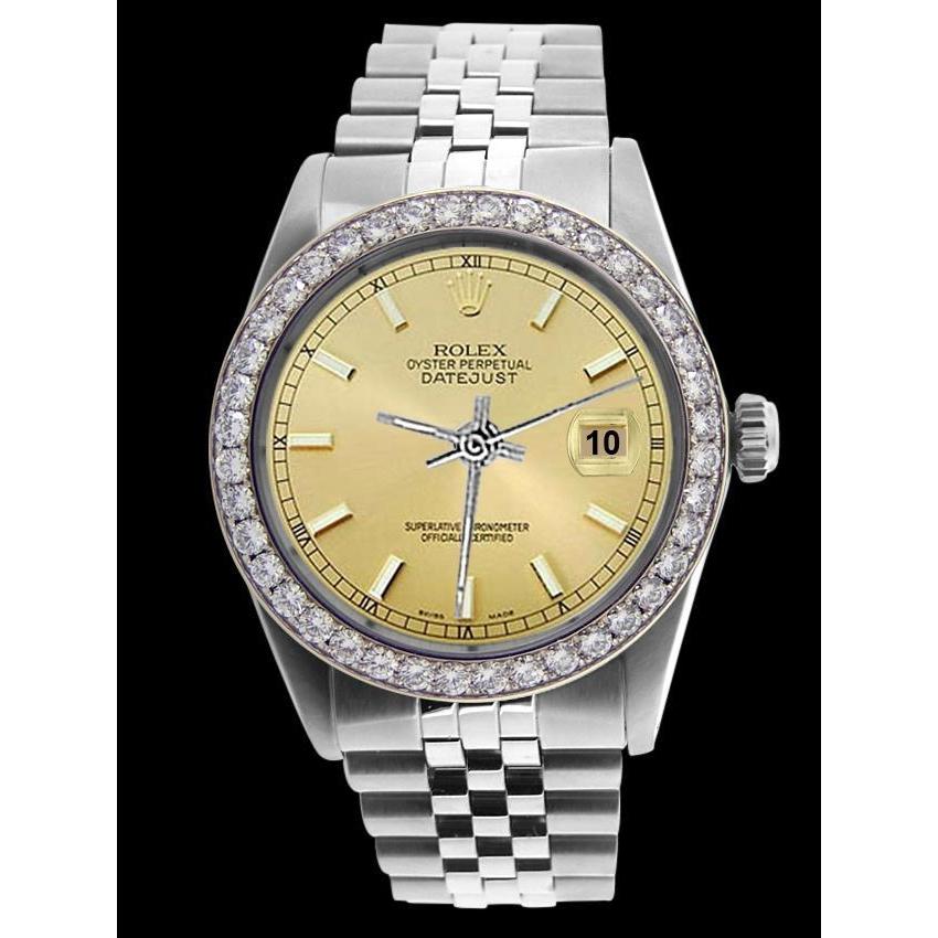 Ewig Rolex Herrenuhr mit Stock-Zifferblatt, Datejust-Jubiläumsarmband, schnell eingestellt
