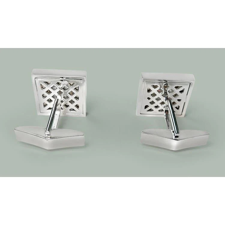 Extra große Manschettenknöpfe 2 cm x 2 cm 8 Karat Natürlich Diamant