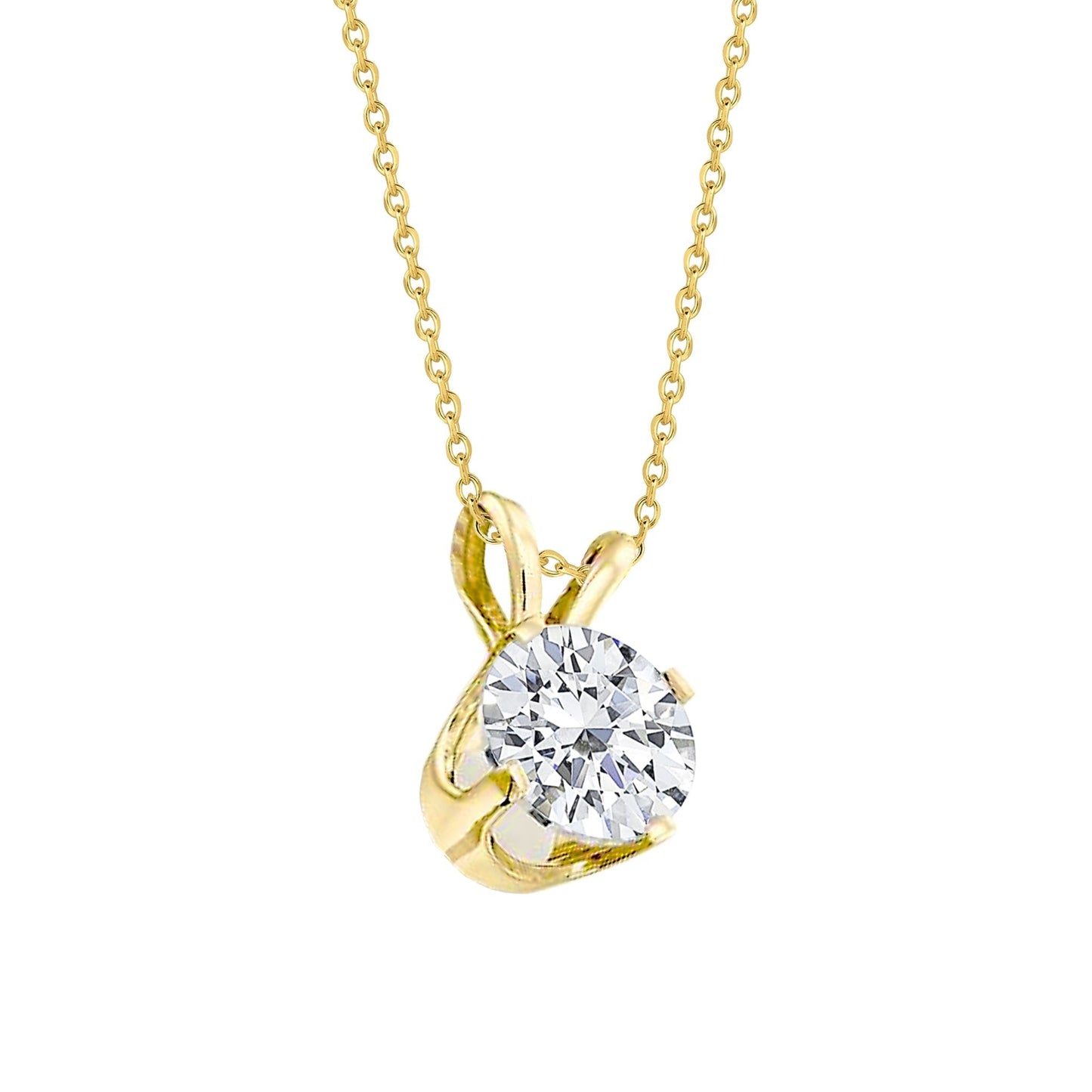 F Vs1 Solitaire 1,75 Karat Echt Aus der Erde Abgebauter Natürlicher Diamant-Anhänger-Halskette Gelbgold 14K