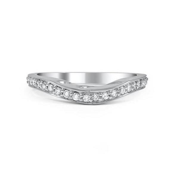 F Vvs1 2,1 Karat Echt Diamant Ehering im Rundschliff 14K Weißgold