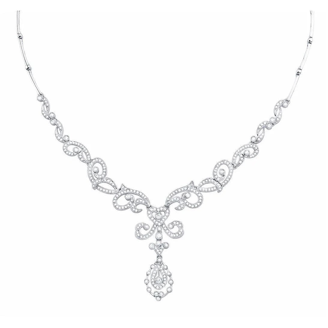 F Vvs1 8 Ct Brillantschliff Echt Diamanten Damen Halskette Weißgold 14K