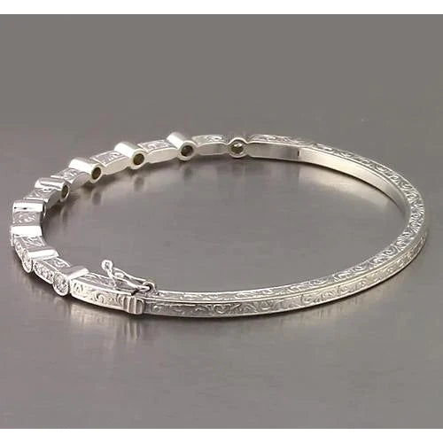 Filigraner Echt Diamant-Armreif 1,40 Karat Weißgold 14K