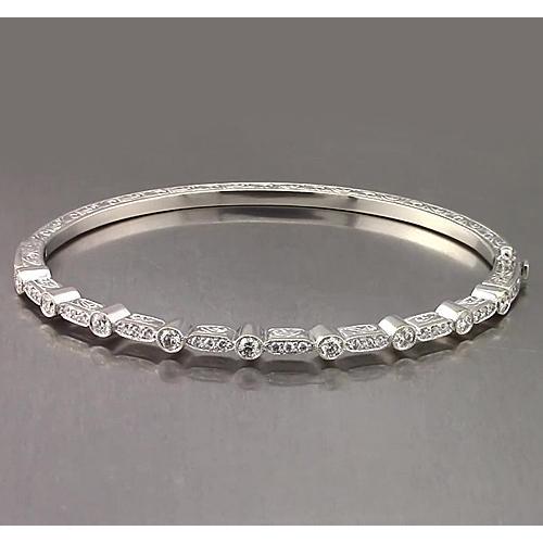 Filigraner Echt Diamant-Armreif 1,40 Karat Weißgold 14K