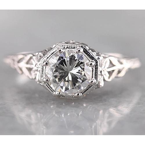 Filigraner runder Diamantring 1,50 Karat Weißgold 14K - harrychadent.de