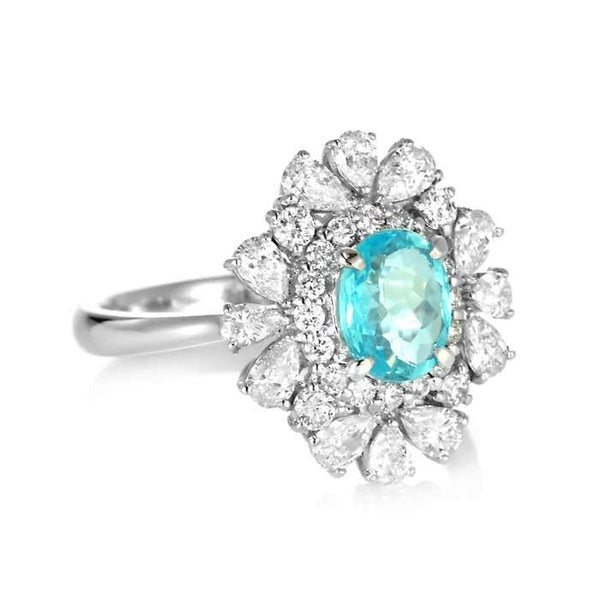 Floraler Halo Paraiba Cocktailring