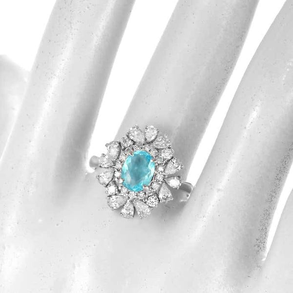 Floraler Halo Paraiba Cocktailring