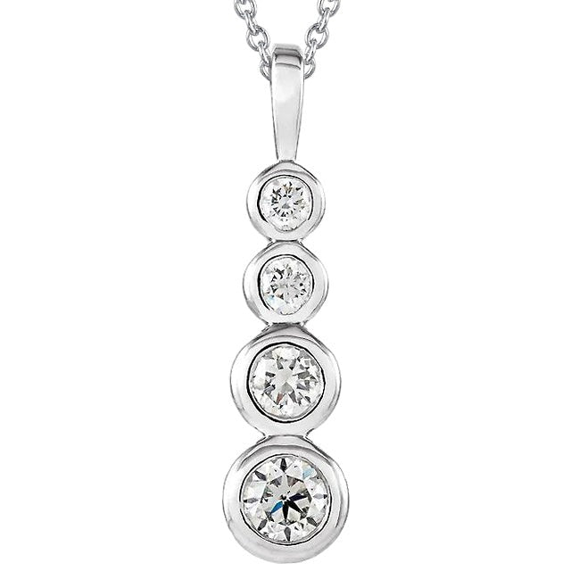 Four Stone Echt Diamant Journey Anhänger 1,95 Karat Lünette Set Schmuck Neu
