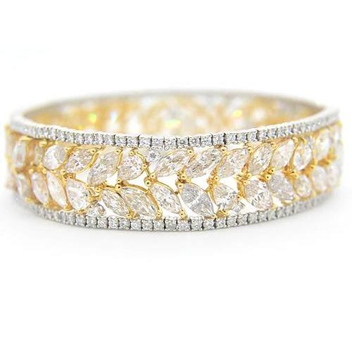 Frauen Echt Diamantarmband 40.50 Karat zweifarbiges Gold 14K