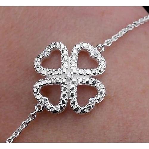 Frauen Natürlich Diamant Armband 2 Karat Herzform Schmuck Neu