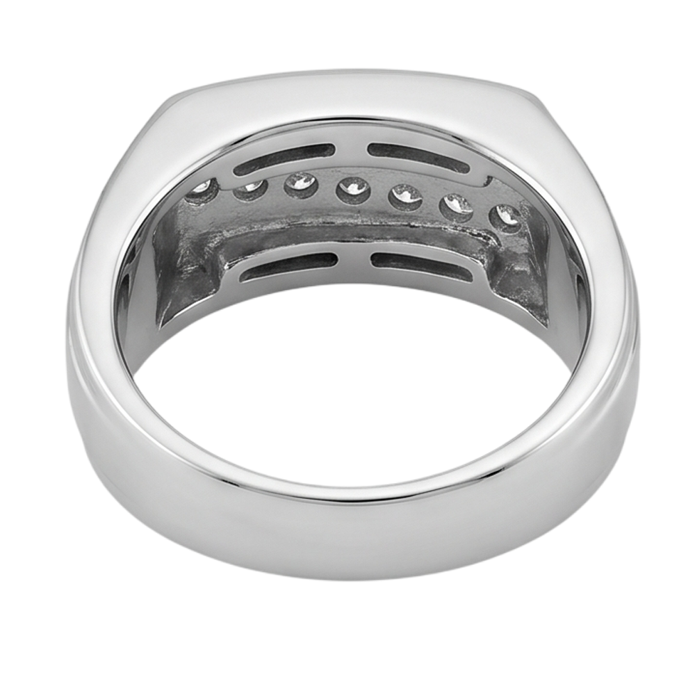 FunkelndFunkelnd 0.50 Karat Runde Echt Aus der Erde Abgebauter Natürlicher Diamanten Herren Ring Weißgold 14K