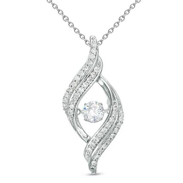 Funkelnde 1,4 Karat Echt Diamanten Halskette Anhänger Weißgold 14K Neu