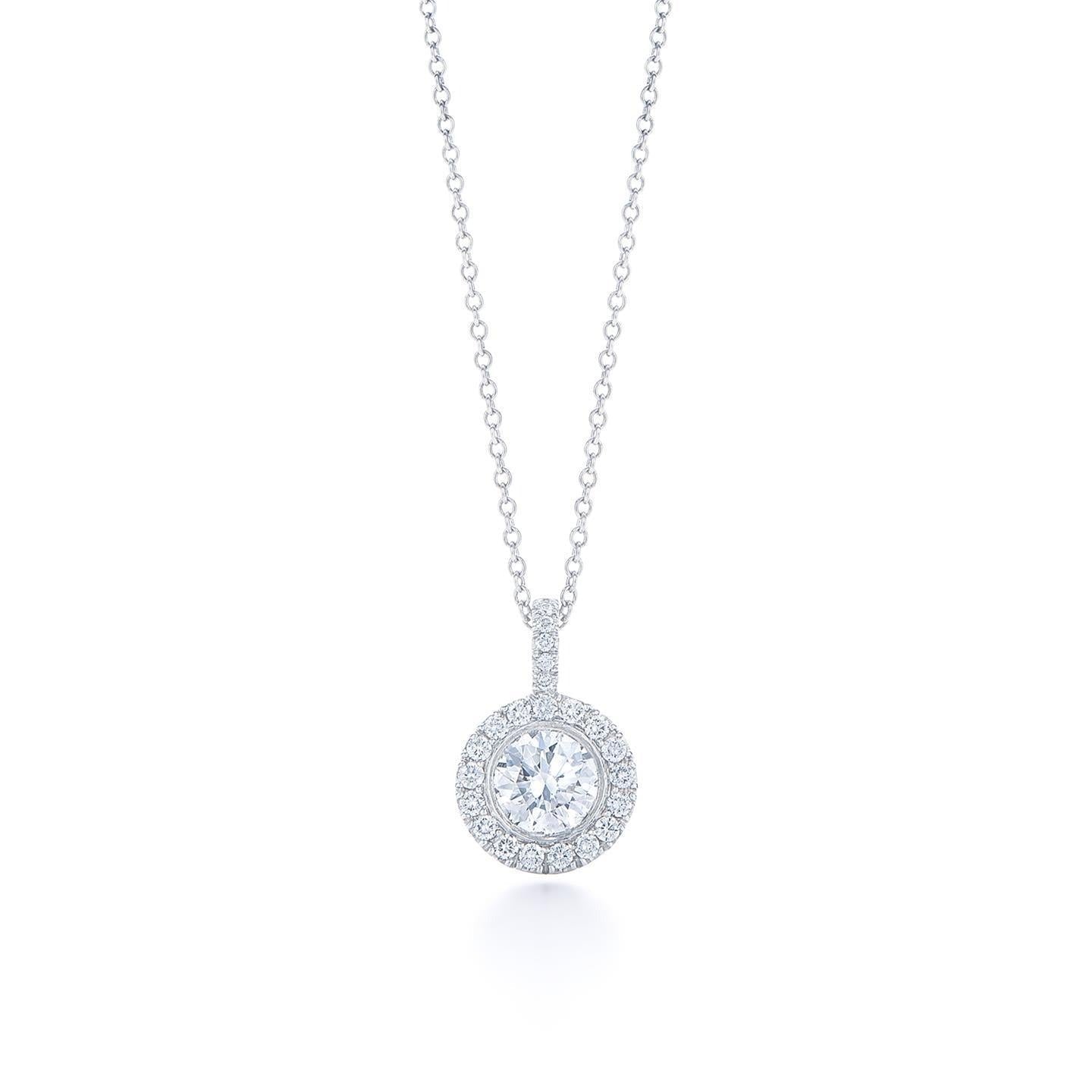 Funkelnde Brillantschliff Echt Aus der Erde Abgebauter Natürlicher Diamant Halskette Anhänger 1,55 Karat WG 14K