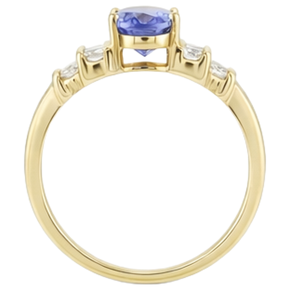 echter oval tansanit 3Karat ring mit Diamantbesatz