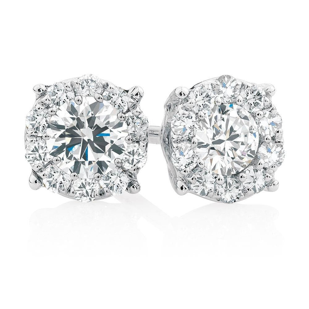 Funkelnde runde brillante Krappen-Set 5 Karat Echt Diamant-Ohrstecker