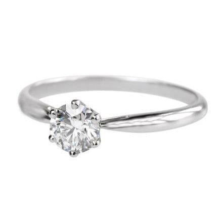 Funkelnder 1 Karat Echt Aus der Erde Abgebauter Natürlicher Diamant Solitärring Weißgold 14K