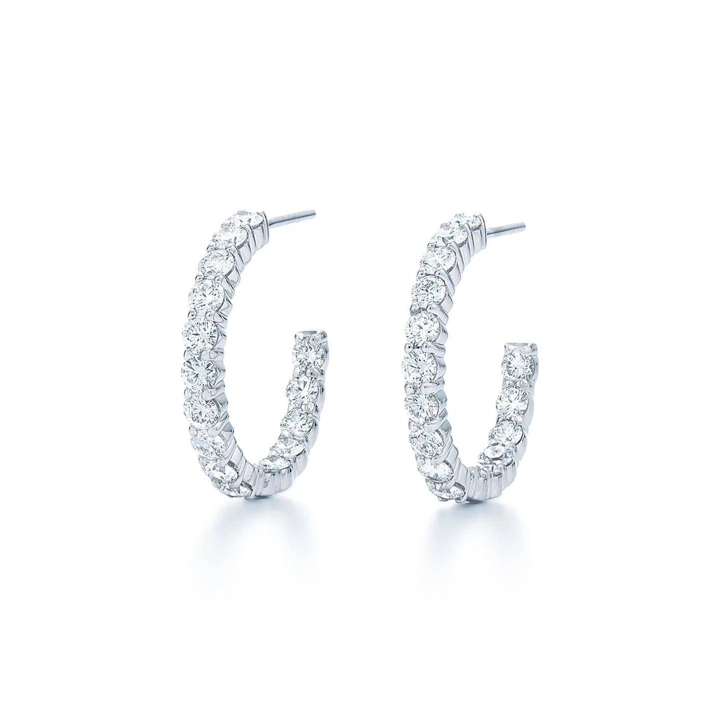 Funkelnder Brillantschliff 5 ct. Echt Diamanten Creolen Gold Weiß