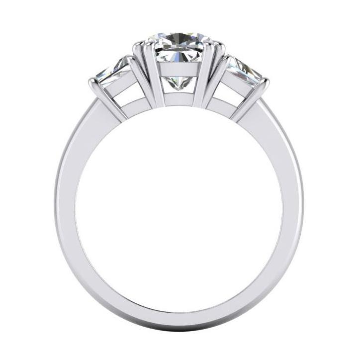 Funkelnder Drei-Stein 2,20 Karat Kissen Diamant Ehering- harrychadent.de