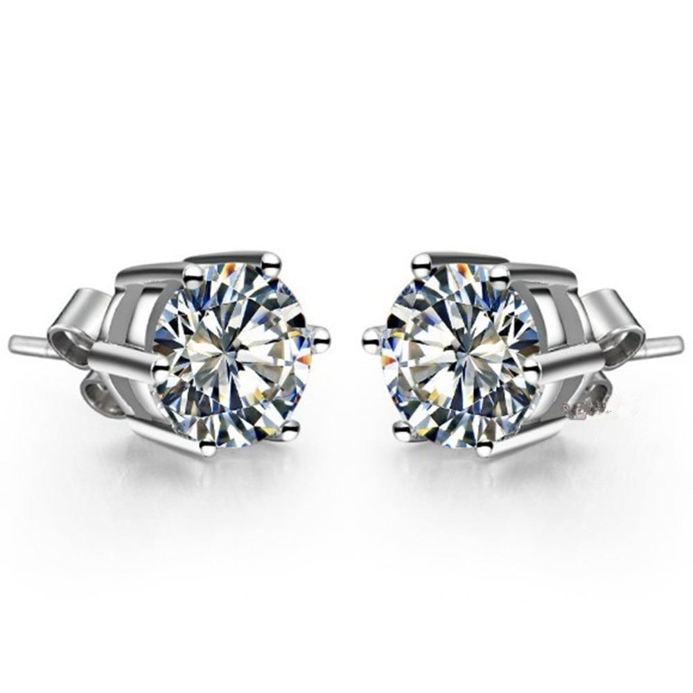 Funkelnder Rundschliff 2,10 ct Natürliche Diamant Ohrstecker Damen Ohrring Weißgold 14K