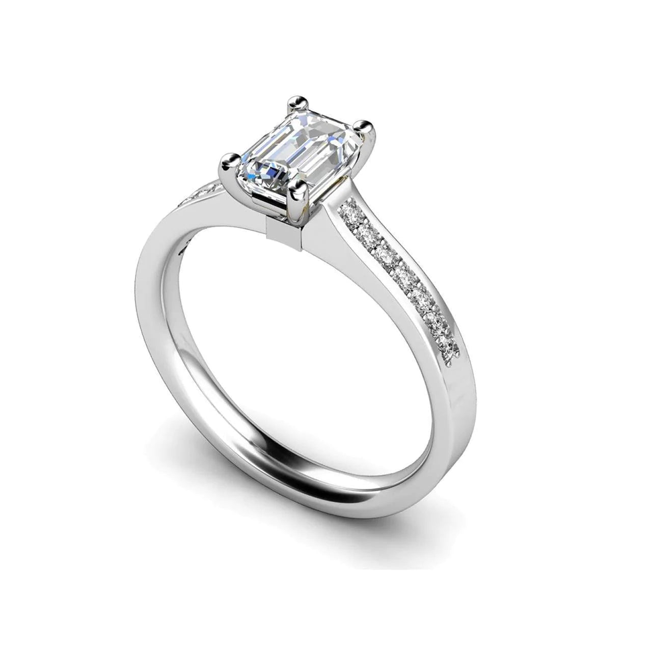 Funkelnder Smaragd- und Echt Diamant-Verlobungsring im Rundschliff von 1.51 ct