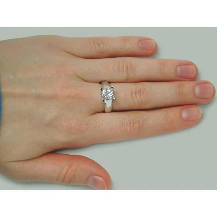 Funkelnder Solitärring mit Echt Prinzessinnendiamant