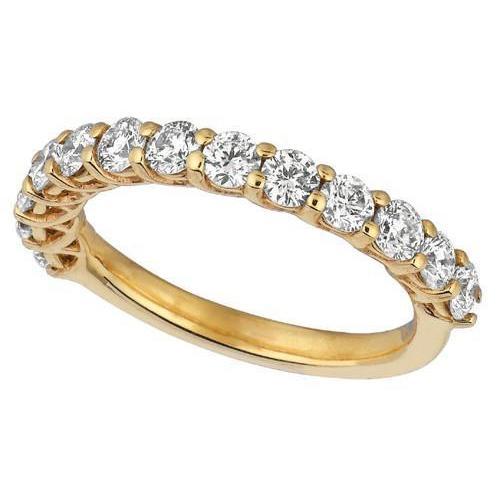 Funkelndes 1,30 Karat Echt Runddiamant Eternity Band Gelbgold 14K