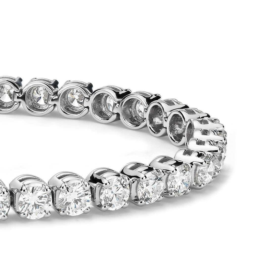 Funkelndes Echt Rundschliff-Aus der Erde Abgebauter Natürlicher Diamant-Tennisarmband 6 Karat Weißgold 14K