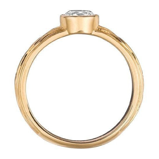 Gelbgold 14K runder Solitärring mit 1,01 Karat Echt Aus der Erde Abgebauter Natürlicher Diamanten