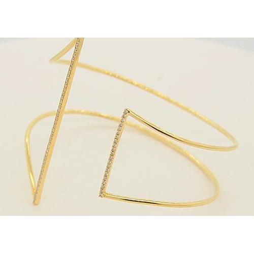 Gelbgold Natürliche Diamant Armreif 1,50 Karat Damen Schmuck Neu