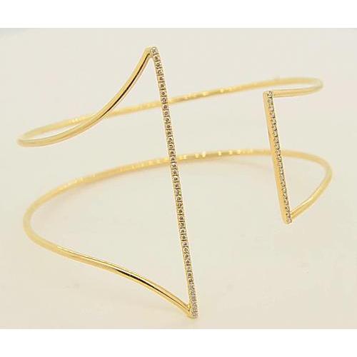 Gelbgold Natürliche Diamant Armreif 1,50 Karat Damen Schmuck Neu