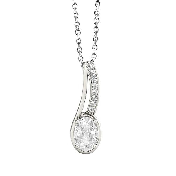 echter oval diamant 2Karat anhänger Vorderansicht