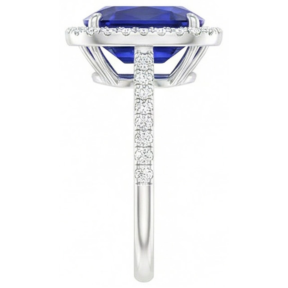 Gold 7 Karat Halo-Saphir-Verlobungsring