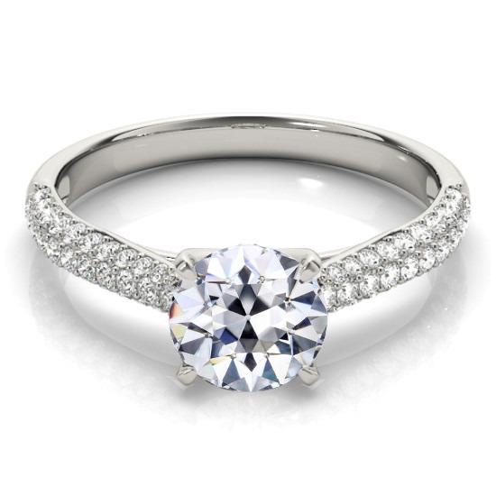 Gold Alter Minenschnitt Echt Diamantring zweireihig Pflasterset Schmuck 4.50 Karat