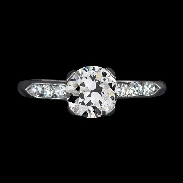 Gold Jubiläumsring Runder alter Minenschliff Echt Diamant 3 Karat Schmuck