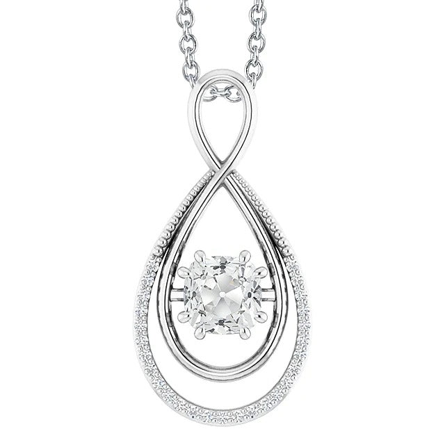 Gold-Natürlich Diamant-Anhänger-Kissen im Altschliff-Krappen-Set, 3 Karat, verdrehter Stil