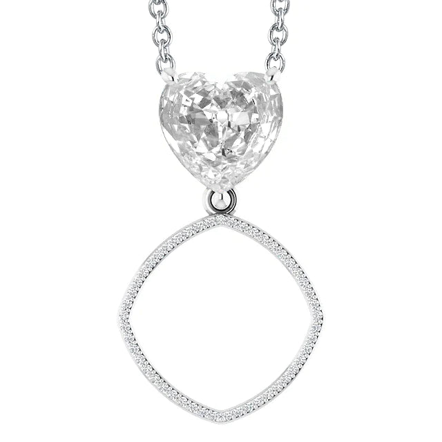 Gold-Natürliche-Diamant-Anhänger Rund & Herz Altschliff-Krappen-Set 4 Karat