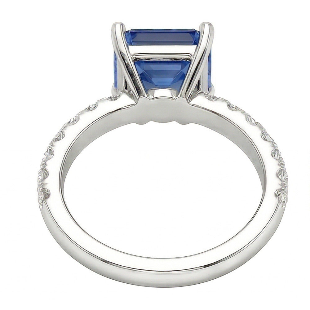 Gold Natürlicher Diamant ( nicht im Labor gezüchtet ) Ring 3 Karat Krappen Set Ceylon Saphir Edelstein Schmuck