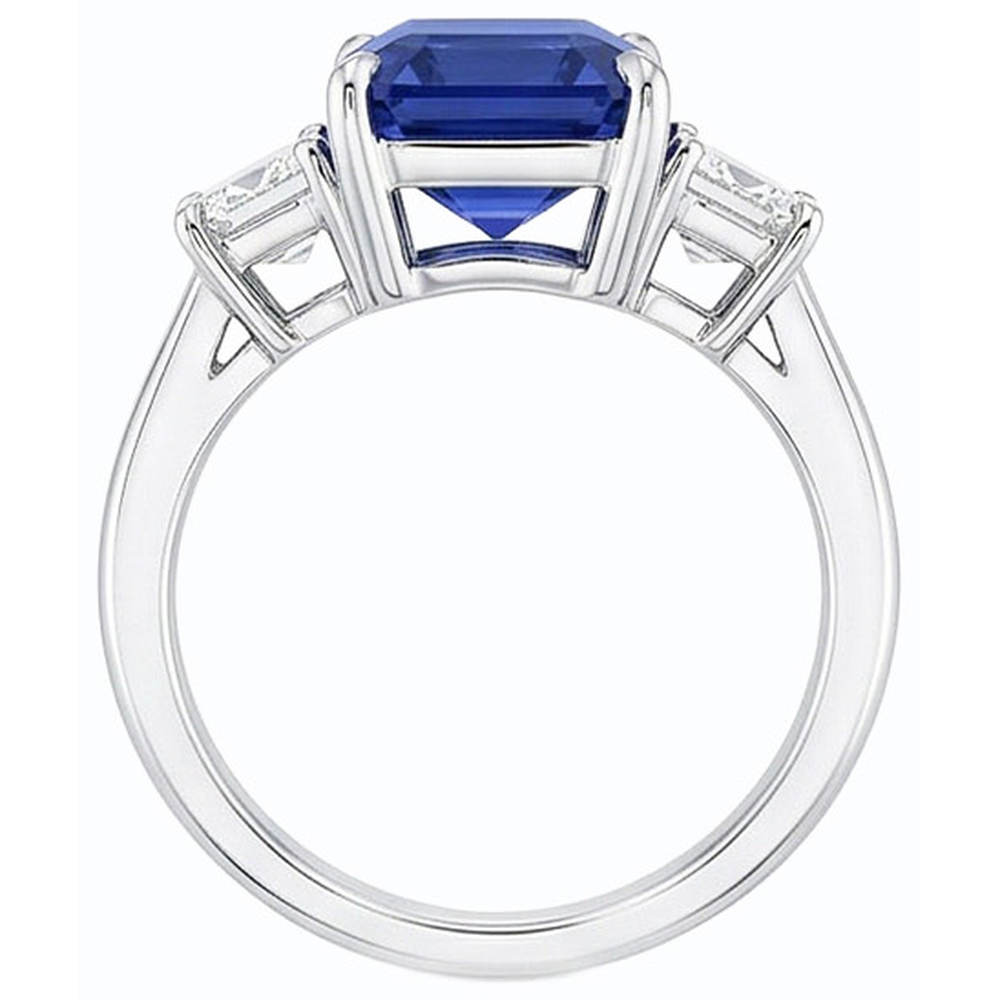 echter cushion diamant 3Karat ring auf Weiß