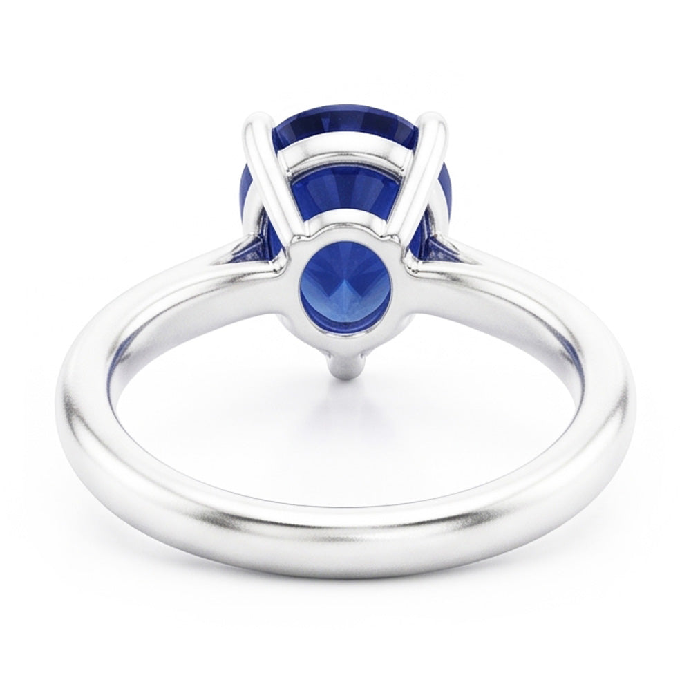 Gold Solitaire Birnenförmiger Srilanka Saphir Ring 1,50 Karat