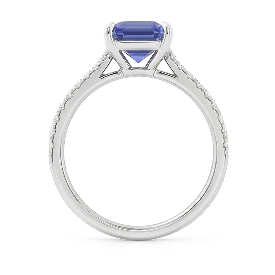 Gold-Solitär-Smaragd-Saphir-Ring mit Akzenten Natürlicher Diamant ( nicht im Labor gezüchtet )en 3,50 Karat
