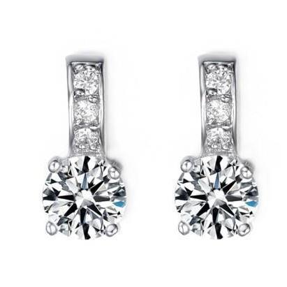 Gold Tropfen Ohrringe Echt Diamant Damen Schmuck 2.60 Ct