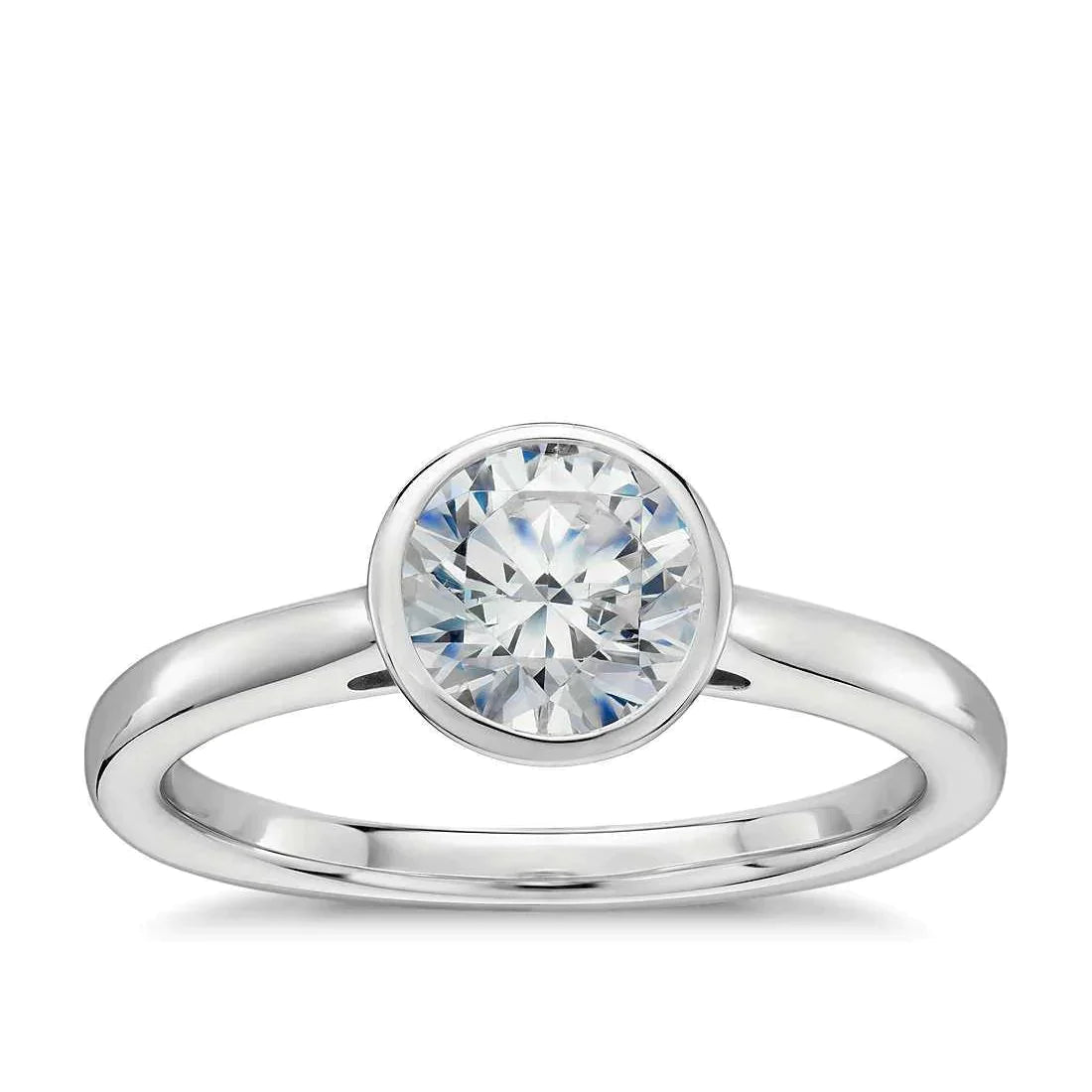 Gold-Verlobungsring mit Lünettenset 1.50 Karat Echt Diamant