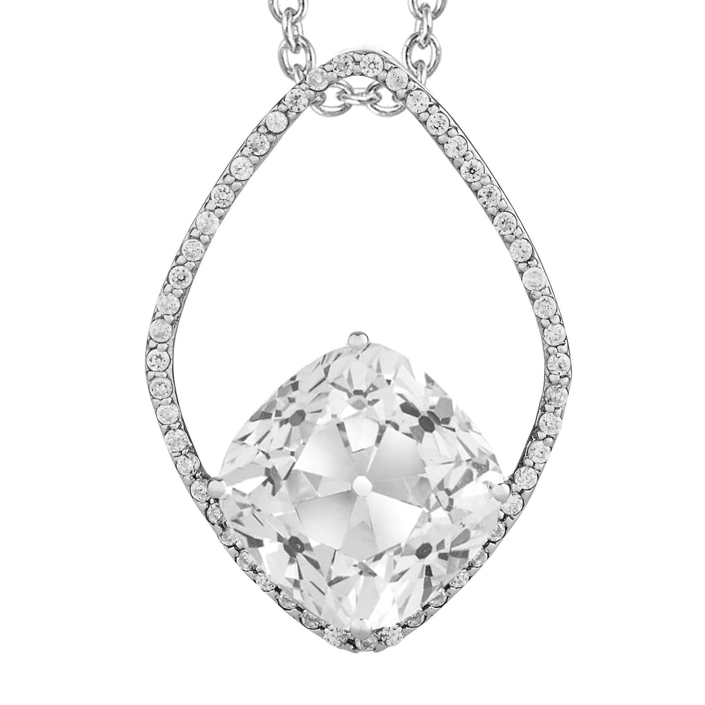 Kissen-Schliff Diamant Ring in 14K Weißgold – Hauptansicht