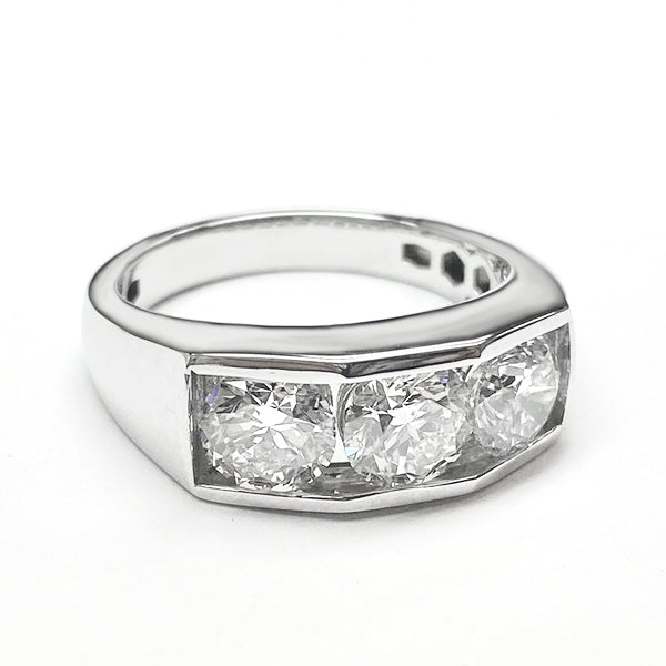 Gold Herren Diamant Ring Rund Schliff Labor Gezüchtet 10K Herren Schmuck