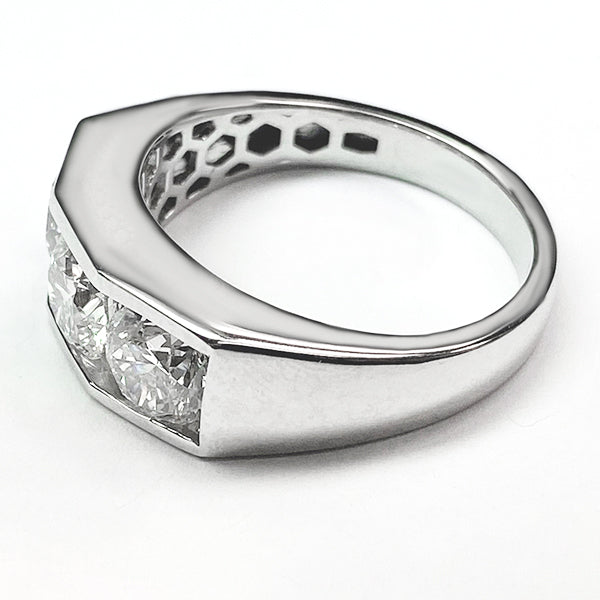 Gold Herren Diamant Ring Rund Schliff Labor Gezüchtet 10K Herren Schmuck