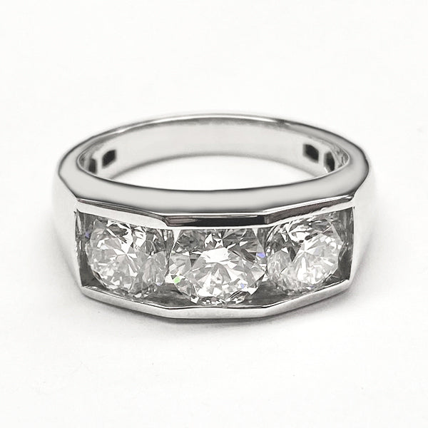 Gold Herren Diamant Ring Rund Schliff Labor Gezüchtet 10K Herren Schmuck